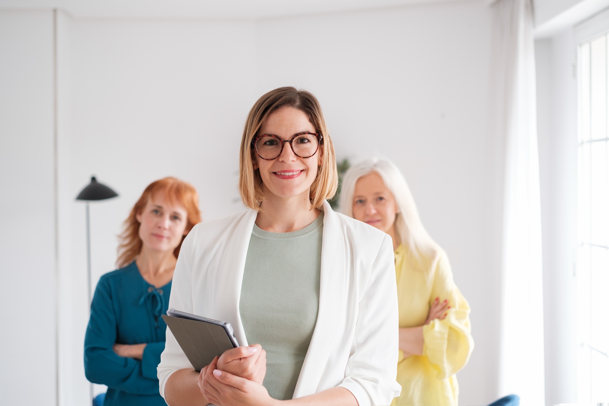 Women entrepreneurs of a start up and creators of a new investment company.